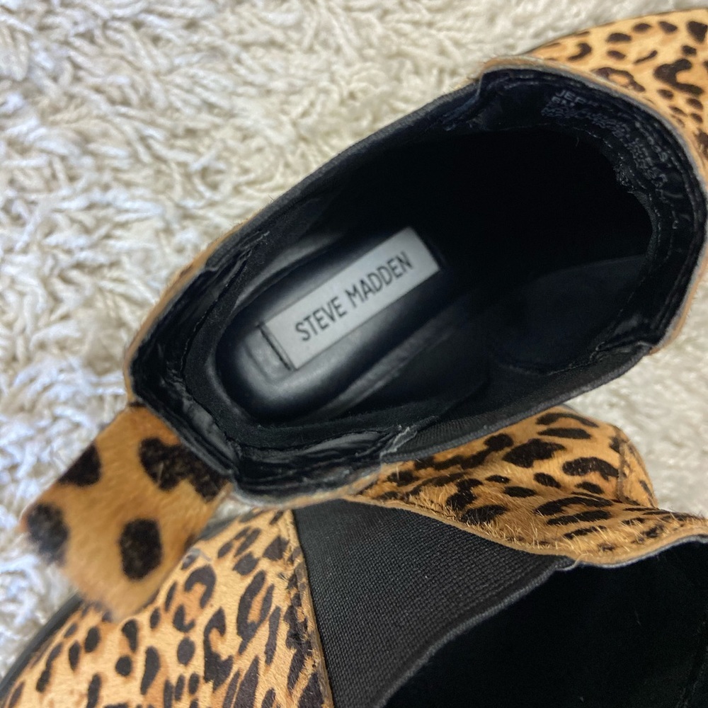 Steven Madden Leopard Calf hair Booties Size 6 - Picture 8 of 10